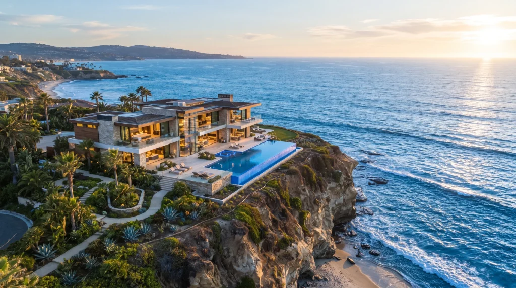 Drone Real Estate Photography in San Diego, CA: Cinematic Aerials That Sell Homes 1 Luxury mansion on cliff 2K 202607142137